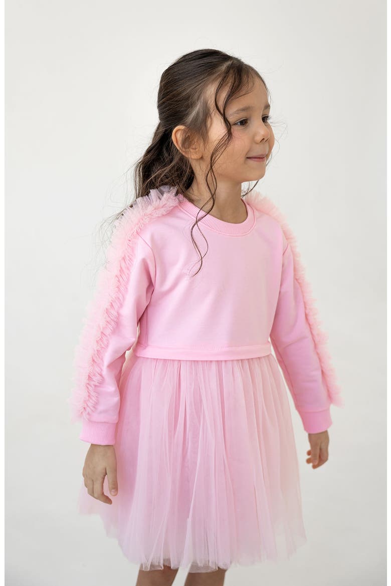 Ruffle Sweatshirt Dress, Alternate, color, Pink Rose
