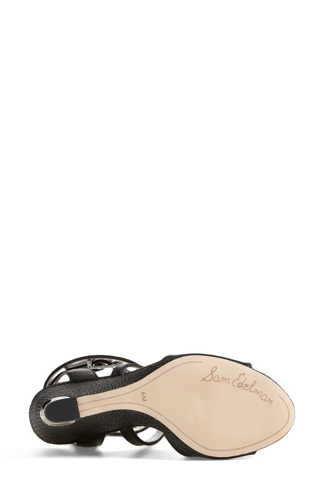 'Samara' Wedge Sandal, Alternate, color, BLACK