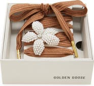Golden Goose Skins Crystal & Faux Pearl Charm Shoelaces