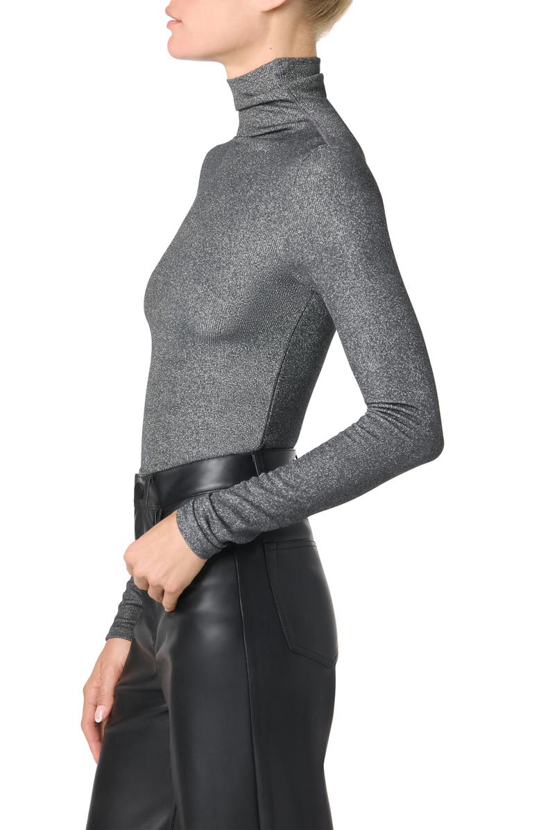 Joe's Lurex Long Sleeves Turtle Neck Top, Alternate, color, Chrome