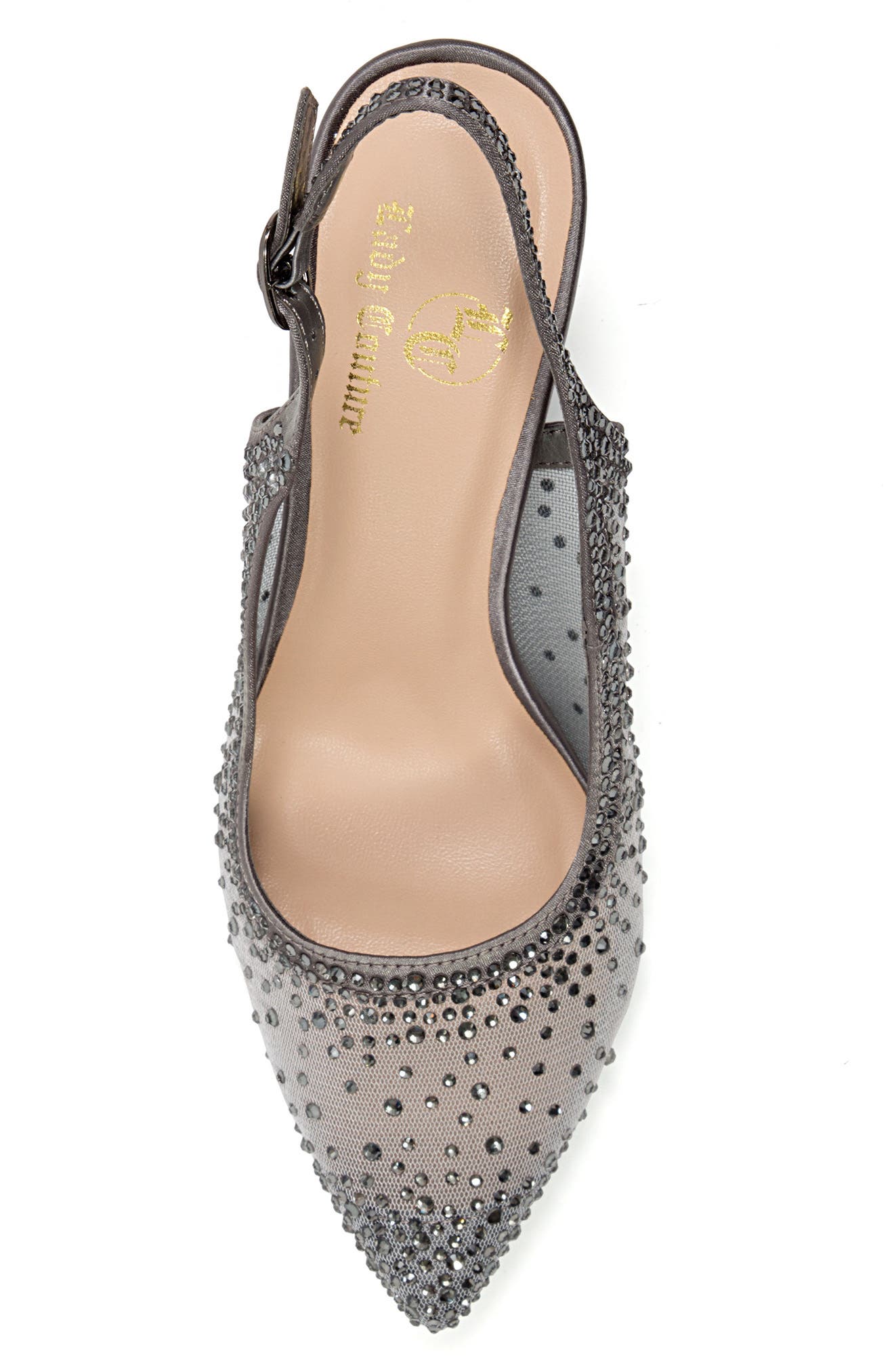 LADY COUTURE Lola Embellished Pointed Toe Slingback Pump, Alternate, color, Pewter