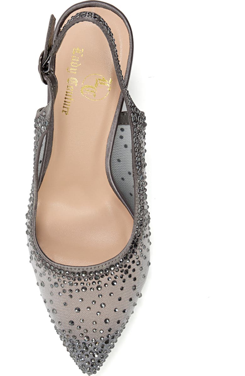 LADY COUTURE Lola Embellished Pointed Toe Slingback Pump, Alternate, color, Pewter
