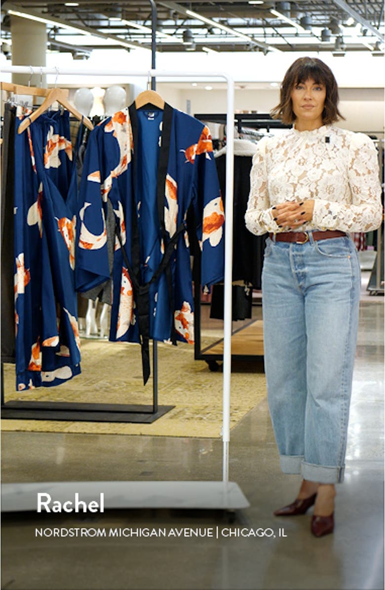 Adrienne Print Short Satin Robe, sales video thumbnail