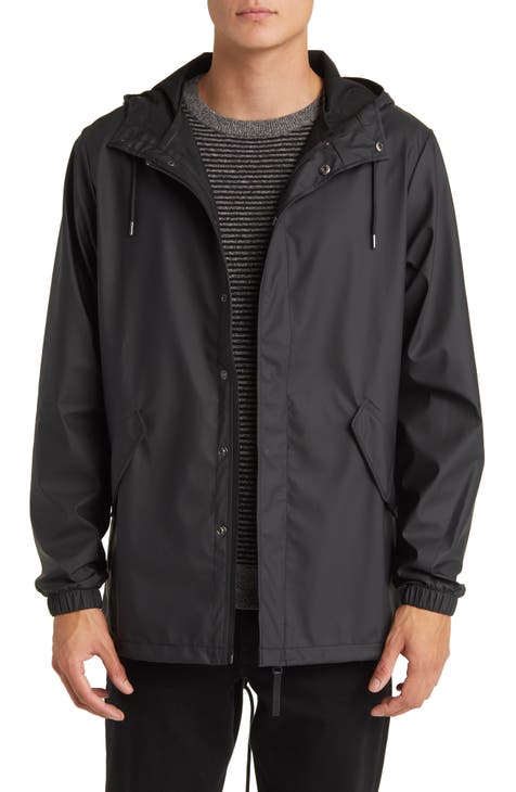 Mens black raincoat best sale