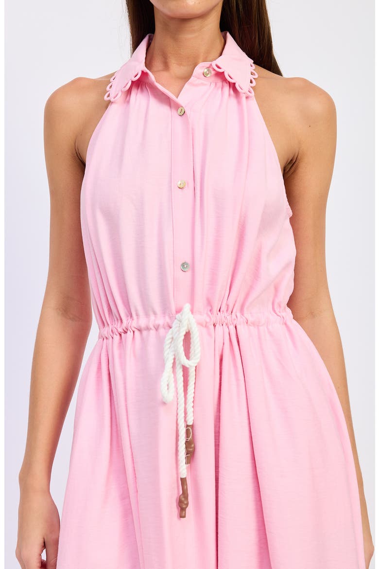 Brynn Belted Sleeveless Midi Dress, Alternate, color, PINK