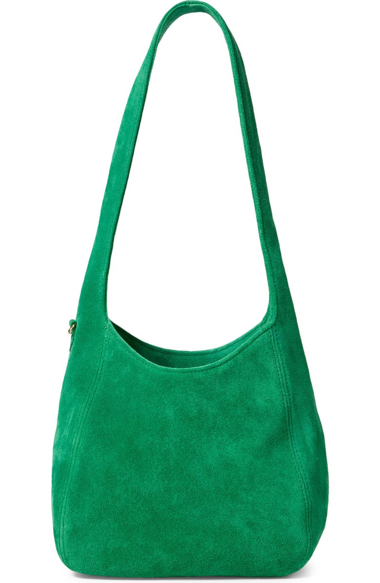 Clare V. Petit Bando Suede Shoulder Bag, Main, color, Grass