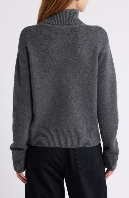 Frame Cashmere Turtleneck Sweater In Charcoal Heather