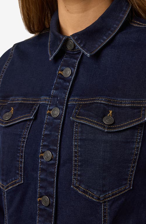 Noisy May Mine Long Sleeve Slim Denim Shirtdress In Blue