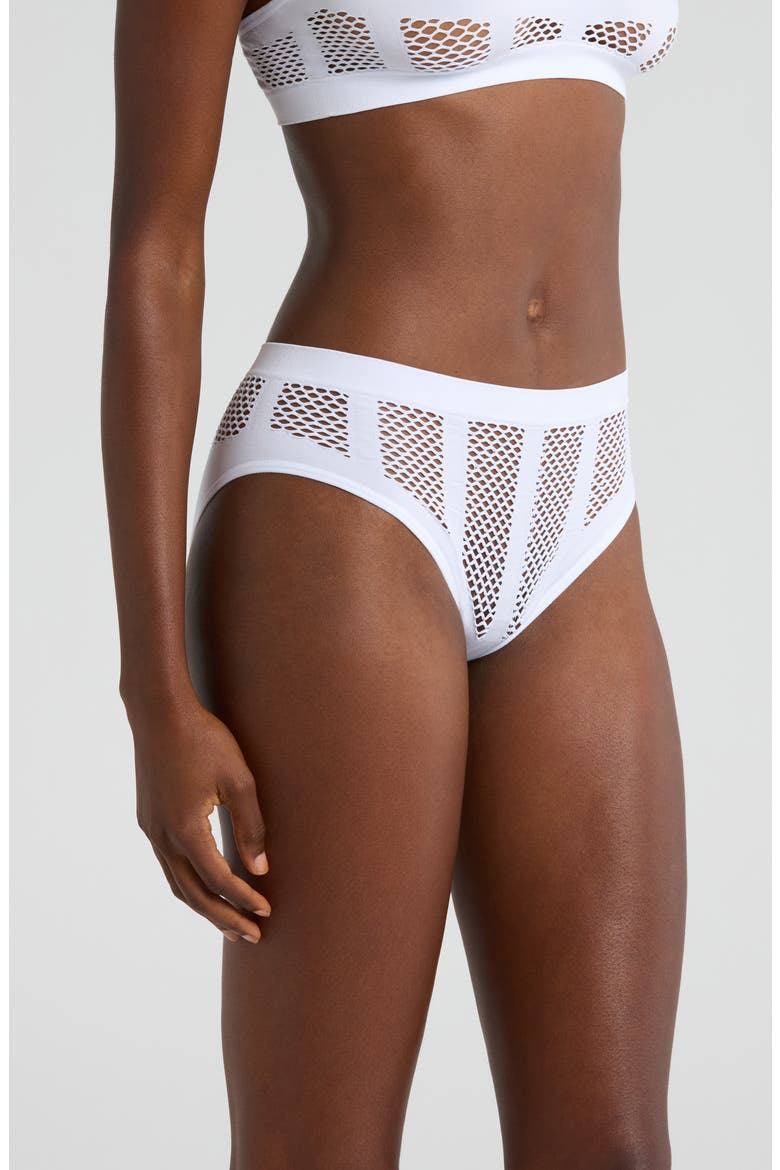 Shadow Play Fishnet Panties, Alternate, color, WHITE