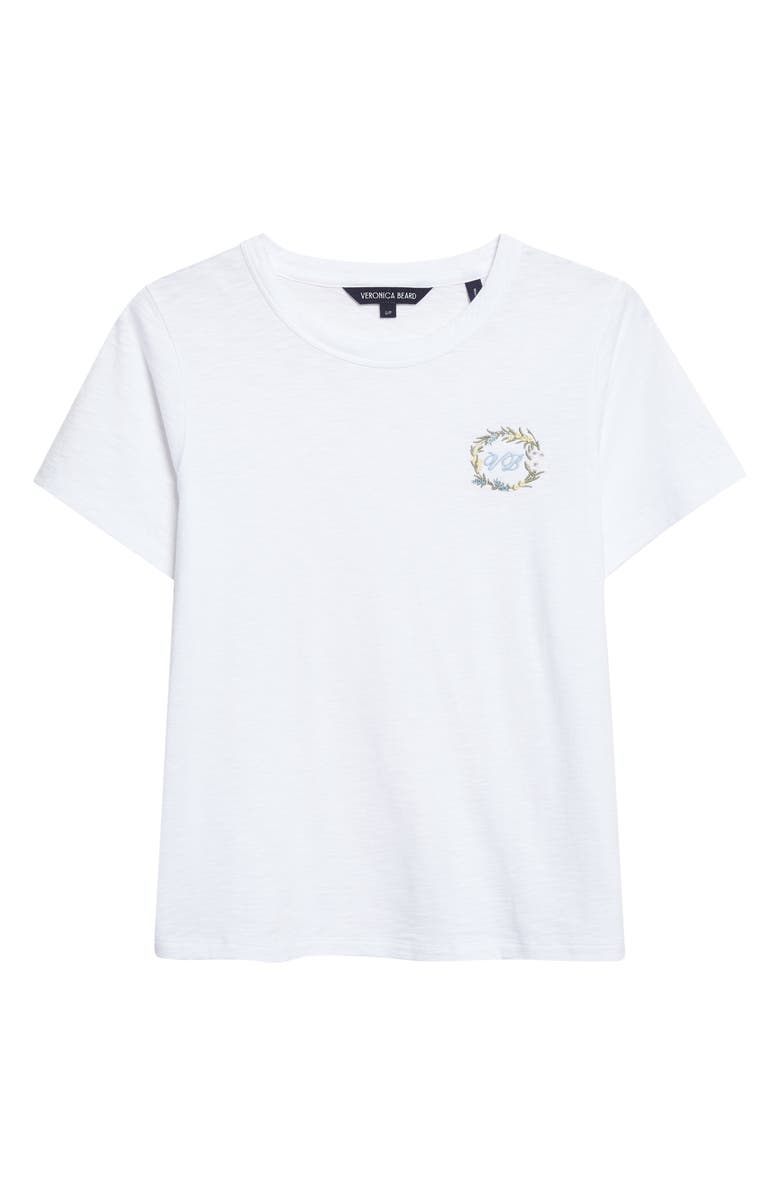 Veronica Beard Carla Embroidered T-Shirt, Alternate, color, White
