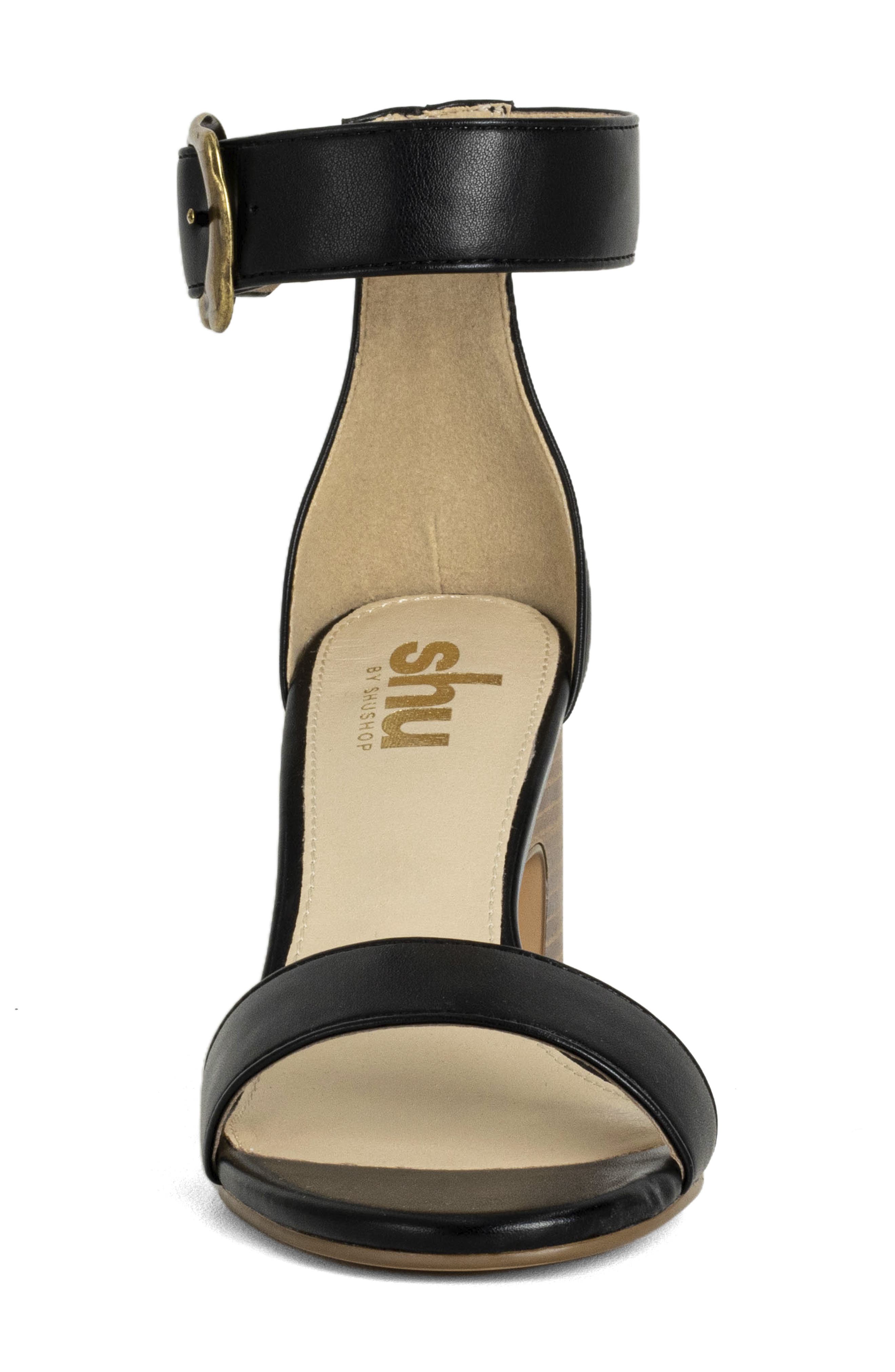 SHUSHOP Eliya Ankle Strap Sandal, Alternate, color, Black