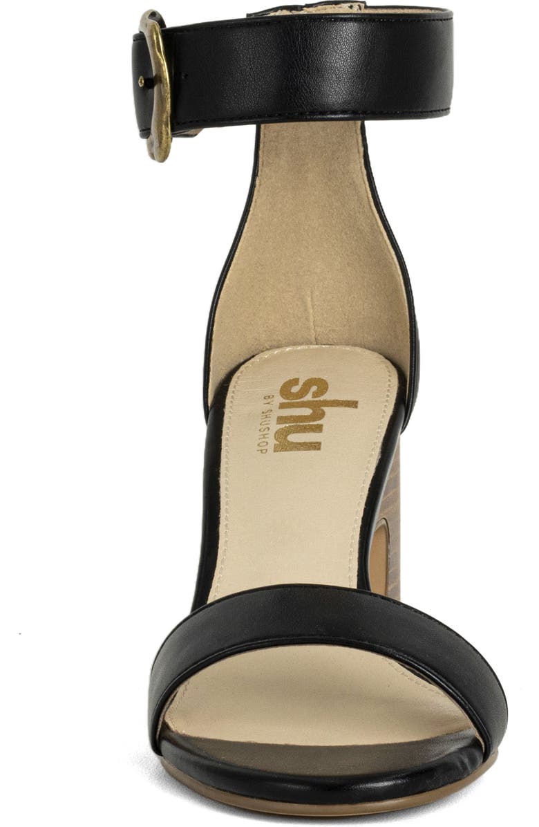 SHUSHOP Eliya Ankle Strap Sandal, Alternate, color, Black