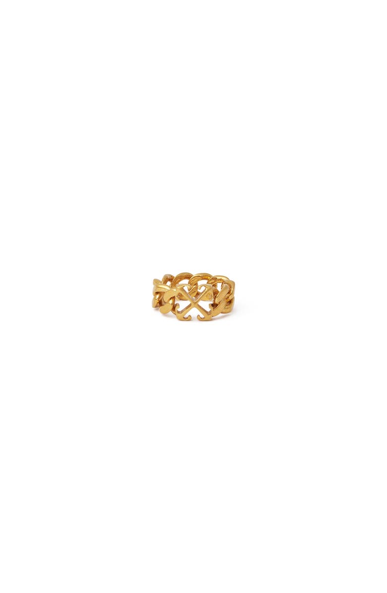 OFF WHITE Women's Arrow Chain Ring, Main, color, Gold