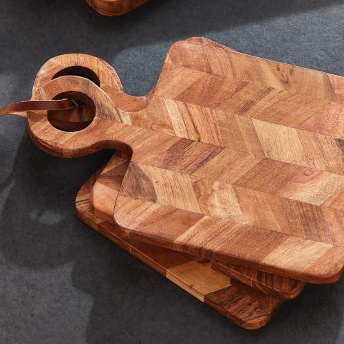 Napa Home & Garden Renata Mini Serving Board Platters Set Of 4 In Brown