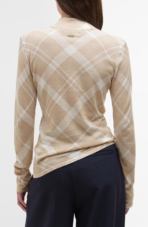Barbour Savannah Plaid Mock Neck Cotton Sweater In Neutral