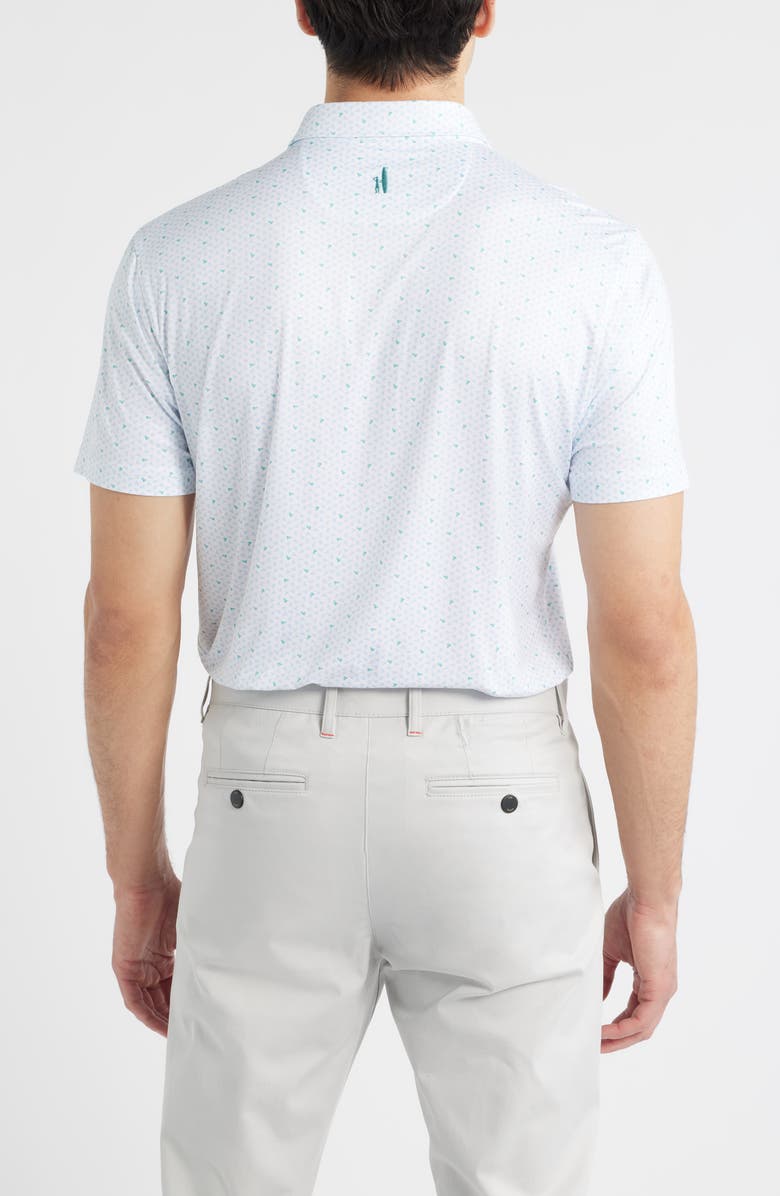 johnnie-O Backcourt Shuttlecock Print Featherweight Performance Polo, Alternate, color,