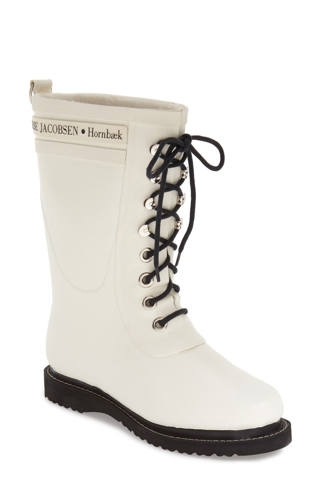 Rubber Waterproof Boot, Main, color, WHITE