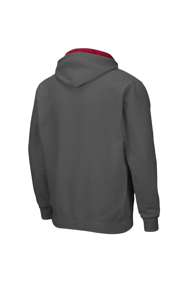 Men's Colosseum Charcoal Washington State Cougars Arch & Logo 3.0 Full-Zip Hoodie, Alternate, color, Charcoal