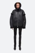 Helmut Lang Apex Hooded Reversible Genuine Shearling & Leather Coat