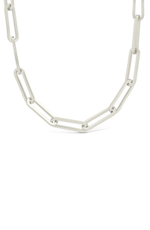 Sterling Forever Paper Clip Chain Necklace In Metallic