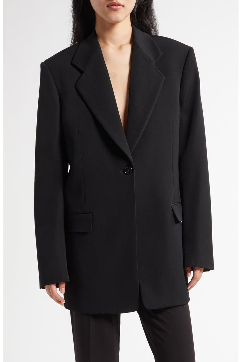 Vermont Oversize Wool Blazer, Main, color, BLACK