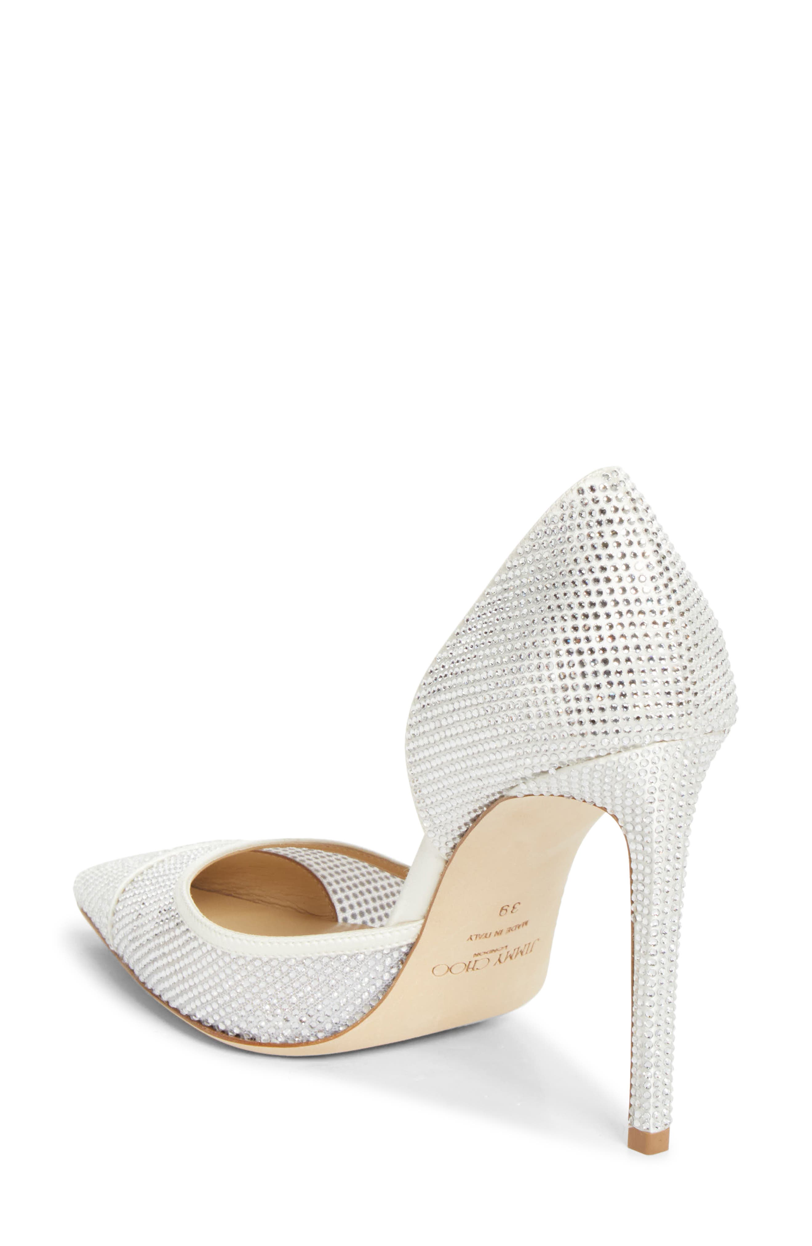 Brigitte Crystal Embellished Half d'Orsay Pump, Alternate, color, IVORY/ CRYSTAL