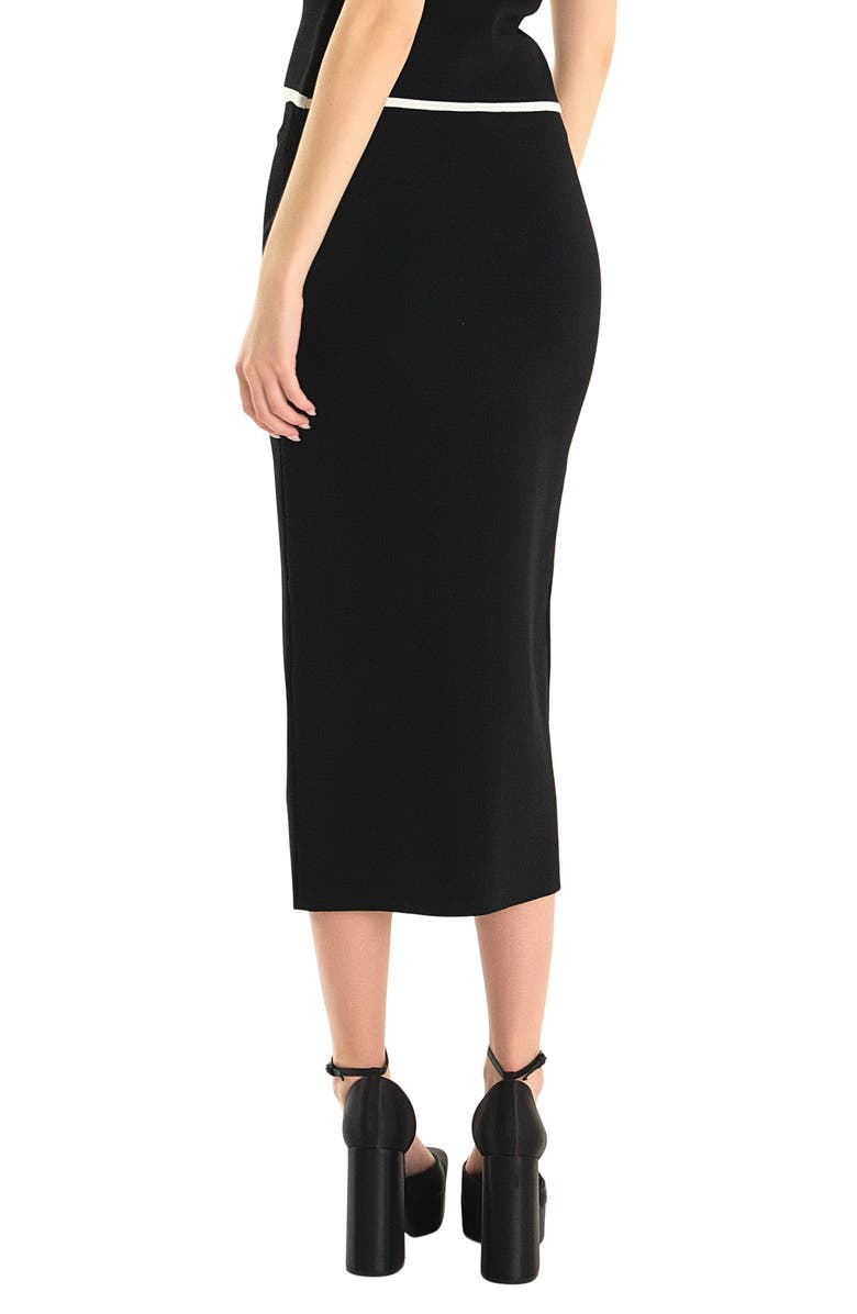 Endless Rose Contrast Front Slit Maxi Sweater Skirt, Alternate, color, Black/ Ivory