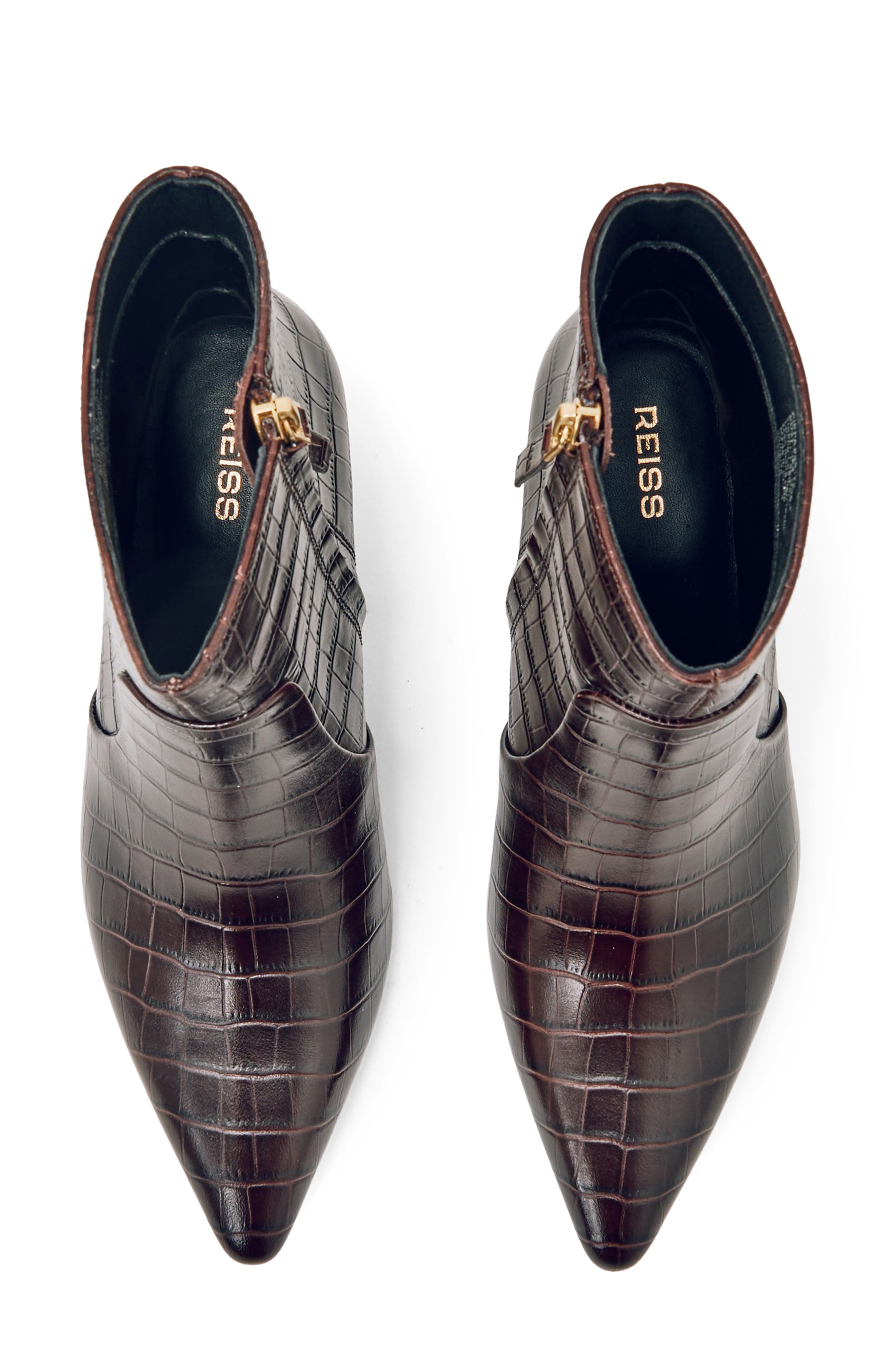 Reiss Pippa Pointed Toe Bootie, Alternate, color, Burgundy