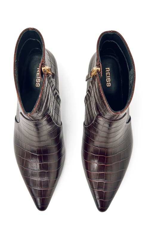 Reiss Pippa Pointed Toe Bootie In Brown