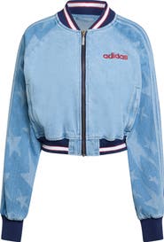 adidas Originals SST Denim Graphic Varsity Bomber Jacket