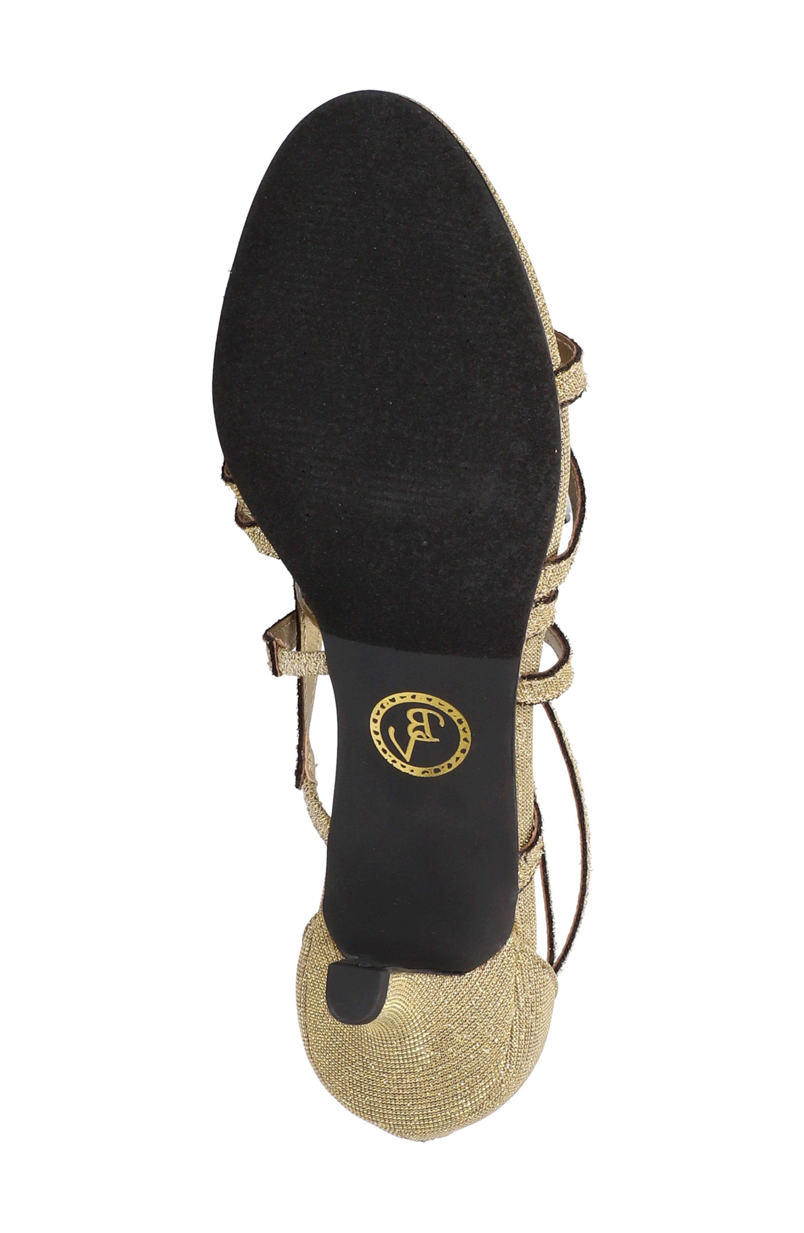 Bella Vita Karlette Glitter Knit Strappy Sandal, Alternate, color, Gold Glitter