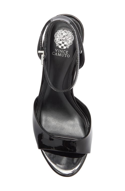 Vince Camuto Arilene Ankle Strap Sandal In Black Patent Pu