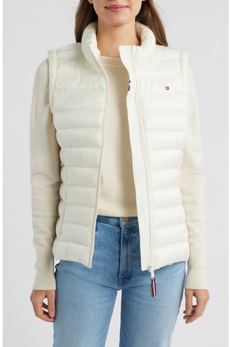 Quilted Packable Vest, Alternate, color, ECRU