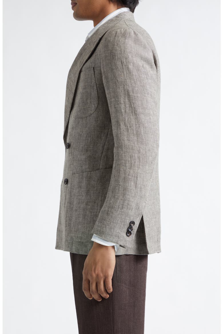 Waverly Double Breasted Linen Blazer, Alternate, color, BROWN
