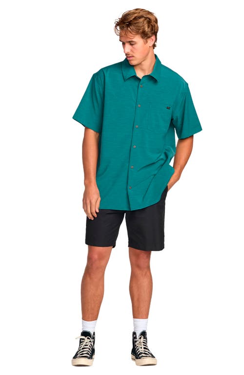 Billabong Surftrek Print Short Sleeve Button-up Shirt In Blue