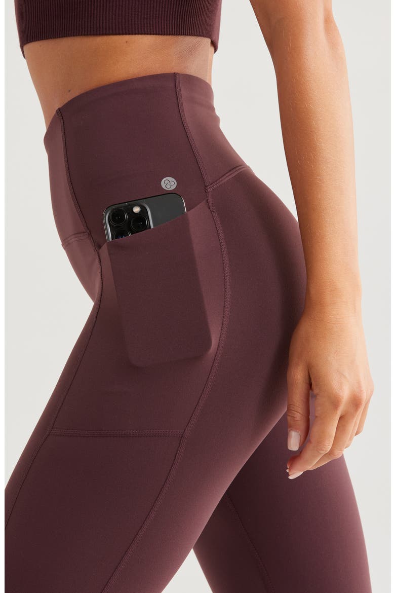 Studio Luxe High Waist Pocket 7/8 Leggings, Alternate, color, BURGUNDY FUDGE