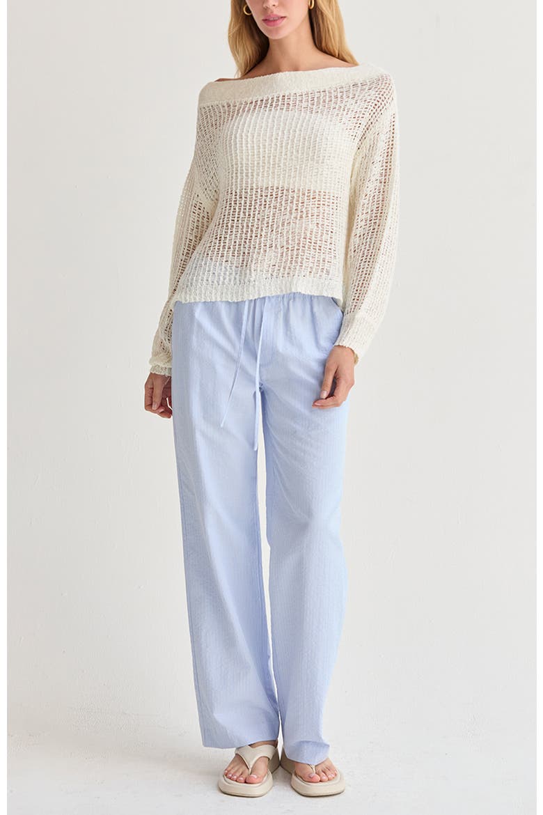 Textured Striped Drawstring Pants, Alternate, color, Light Blue