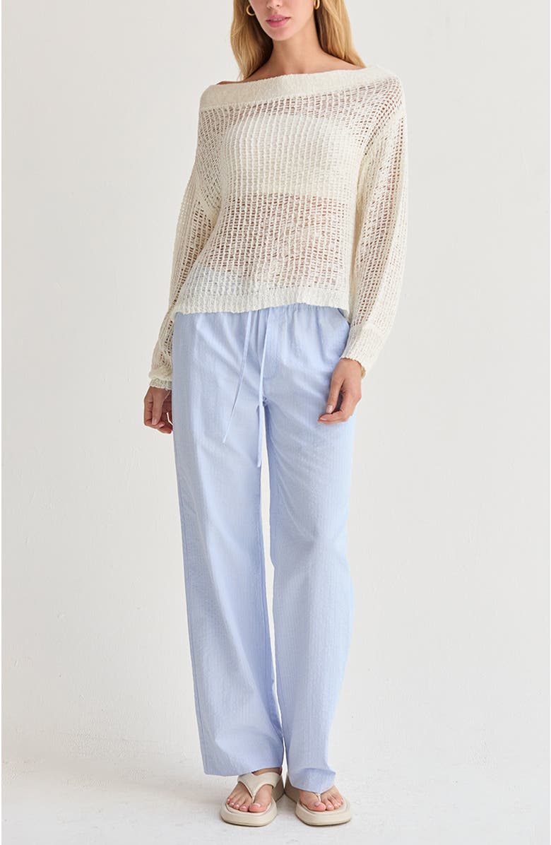 CRESCENT Textured Striped Drawstring Pants, Alternate, color, Light Blue