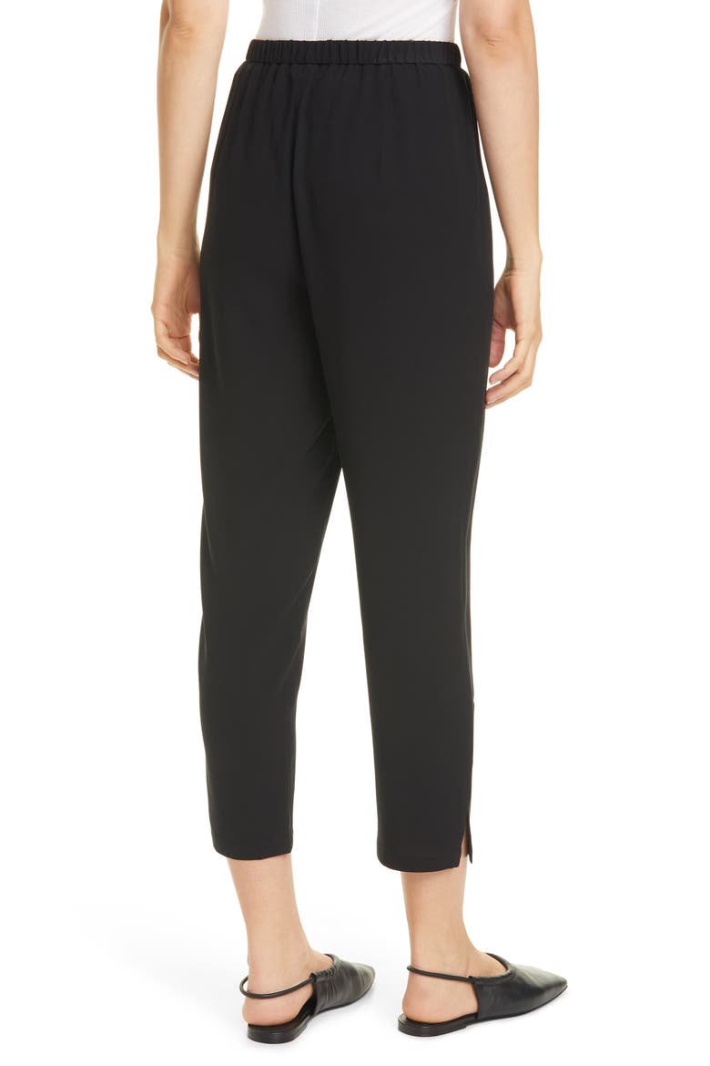 Tapered Silk Pants, Alternate, color, BLACK