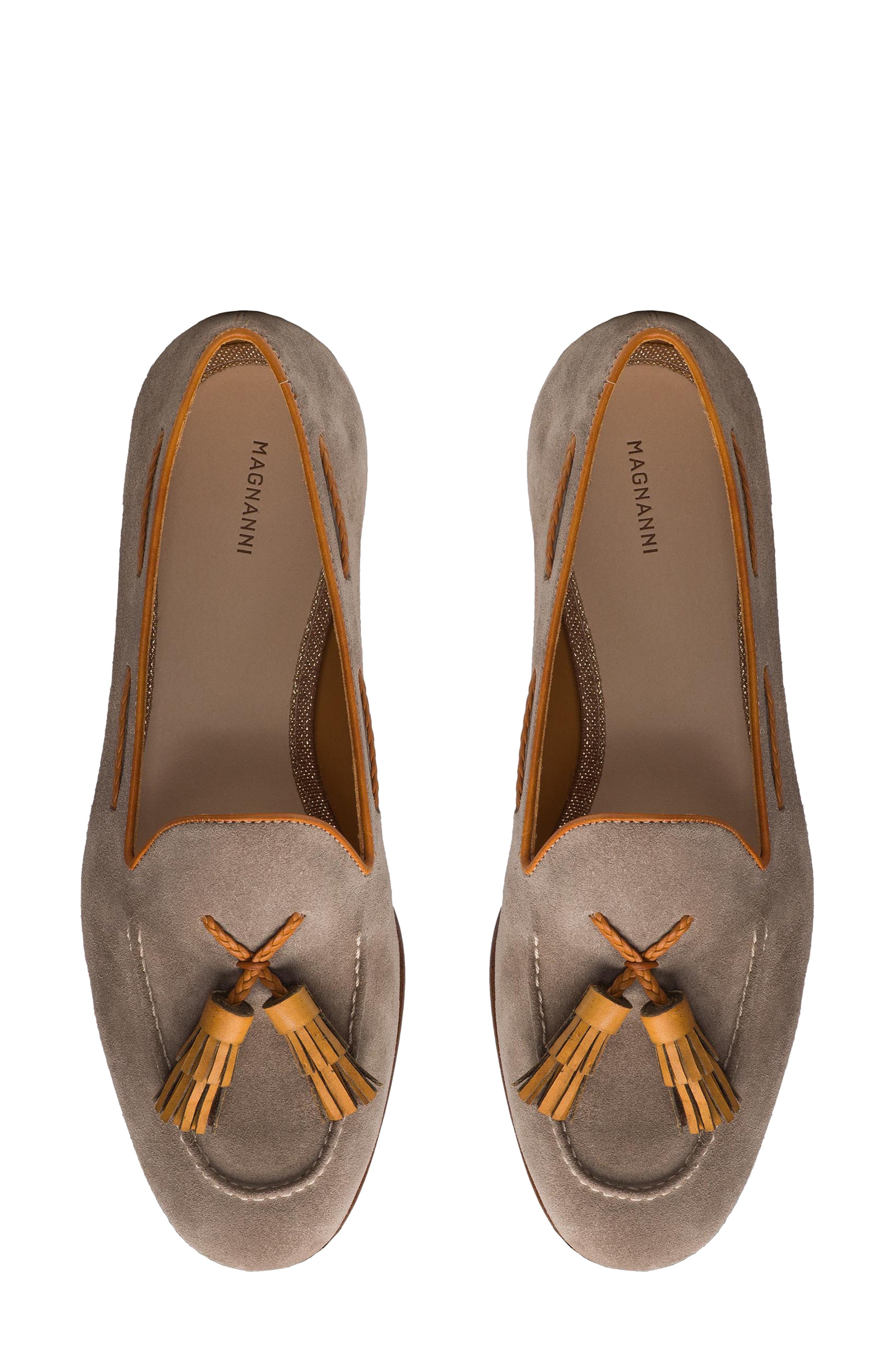 Magnanni Berenice Tassel Loafer, Alternate, color, Taupe