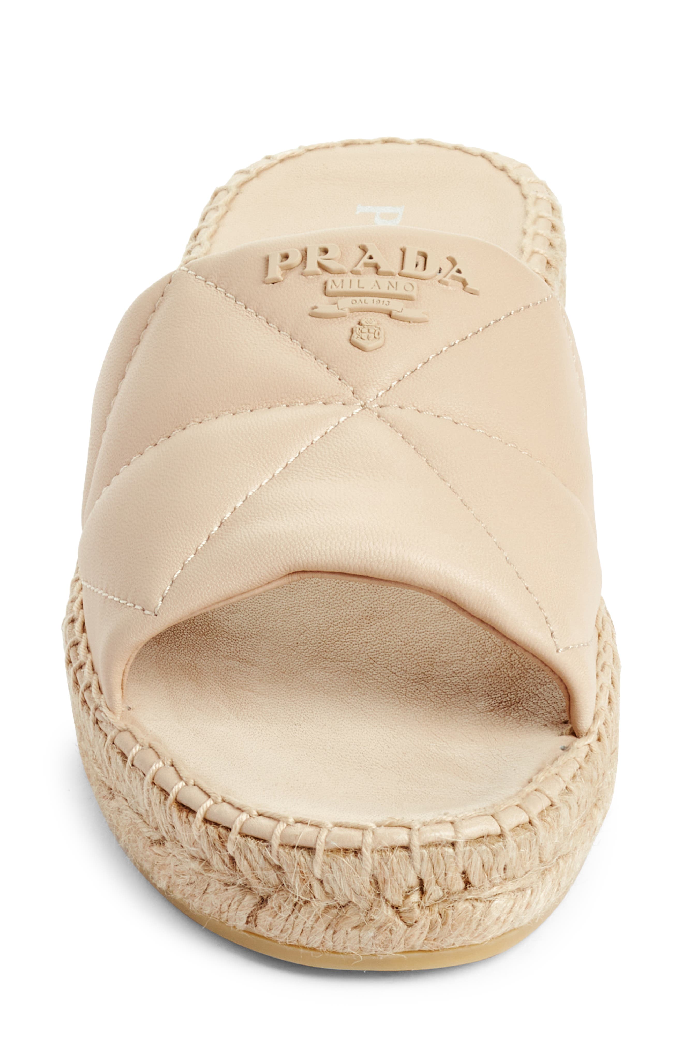 Quilted Leather Slide Sandal, Alternate, color, DESERTO