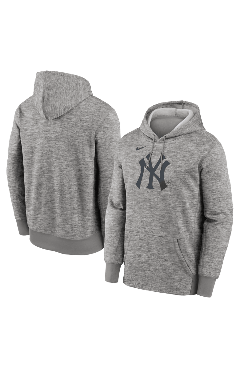 Nike Men's Nike Heather Gray New York Yankees Primary Logo Therma Hoodie, Main, color, Heather Gray