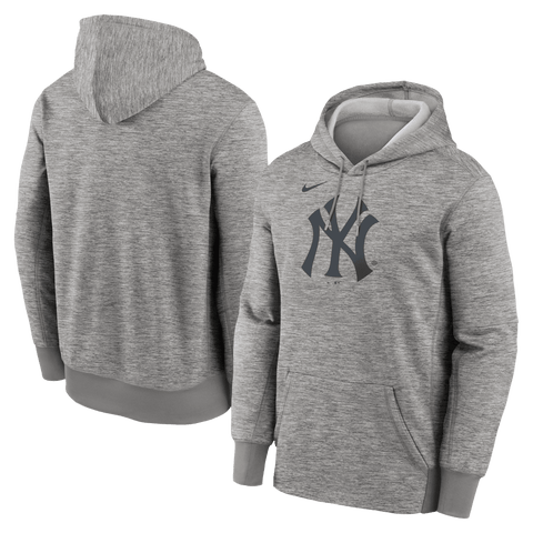 Men's Nike Heather Gray New York Yankees Primary Logo Therma Hoodie