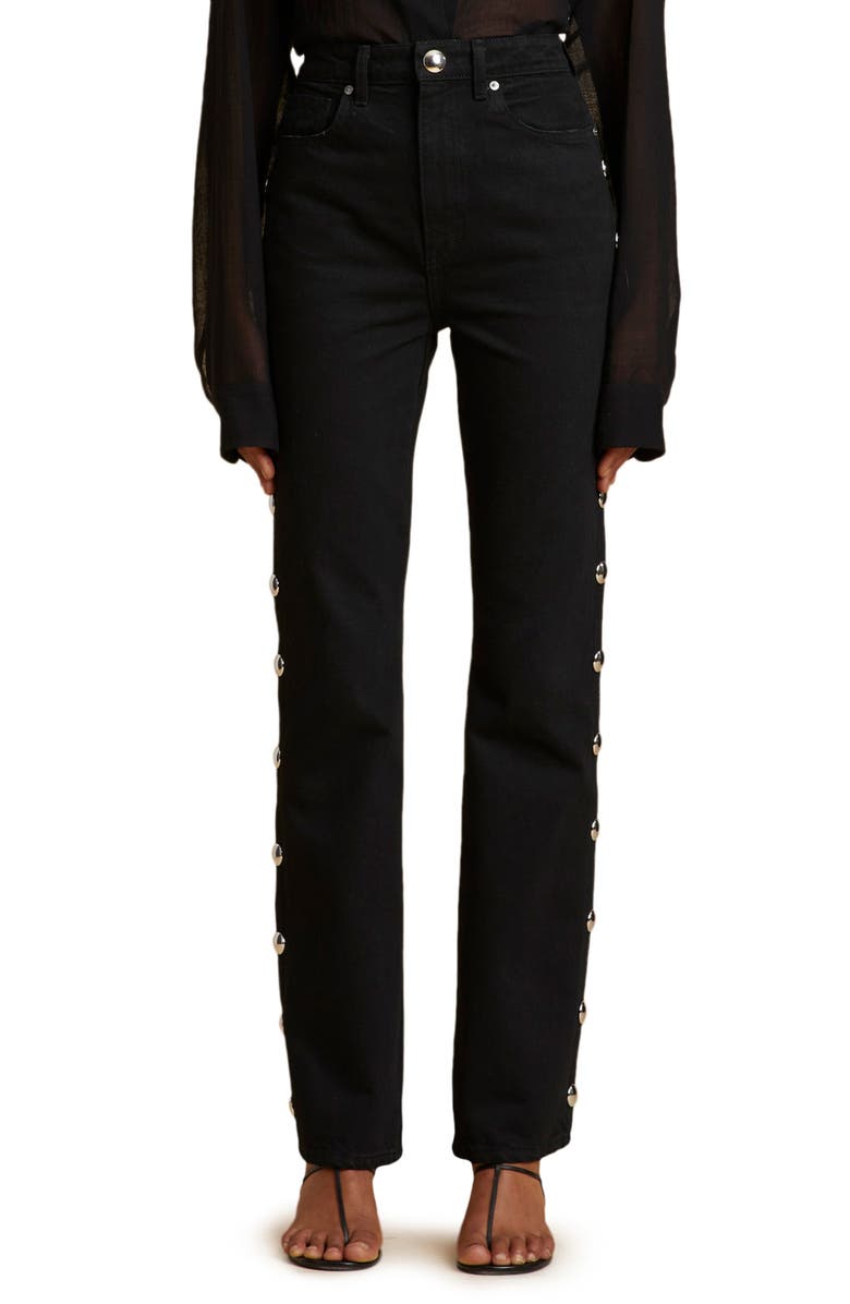 Khaite Danielle Studded Straight Leg Jeans, Main, color,