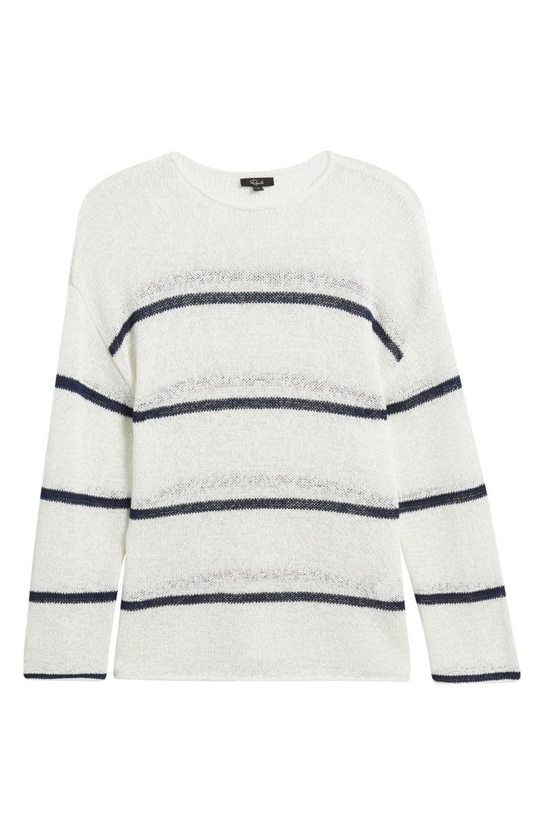 Rails Evangeline Stripe Cotton
Linen Blend Sweater, Alternate, color, White/ Navy Stripe