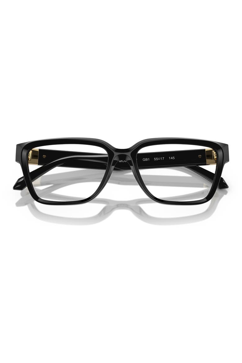 53mm Rectangular Optical Glasses, Alternate, color, BLACK