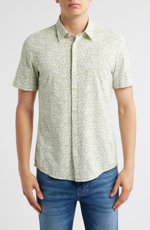 Roan Floral Short Sleeve Stretch Button-Up Shirt
