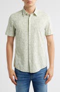 BOSS Roan Floral Short Sleeve Stretch Button-Up Shirt