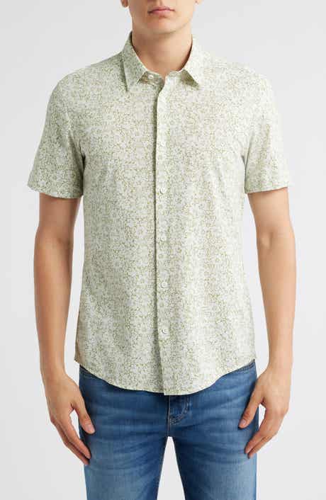 BOSS Roan Floral Short Sleeve Stretch Button-Up Shirt