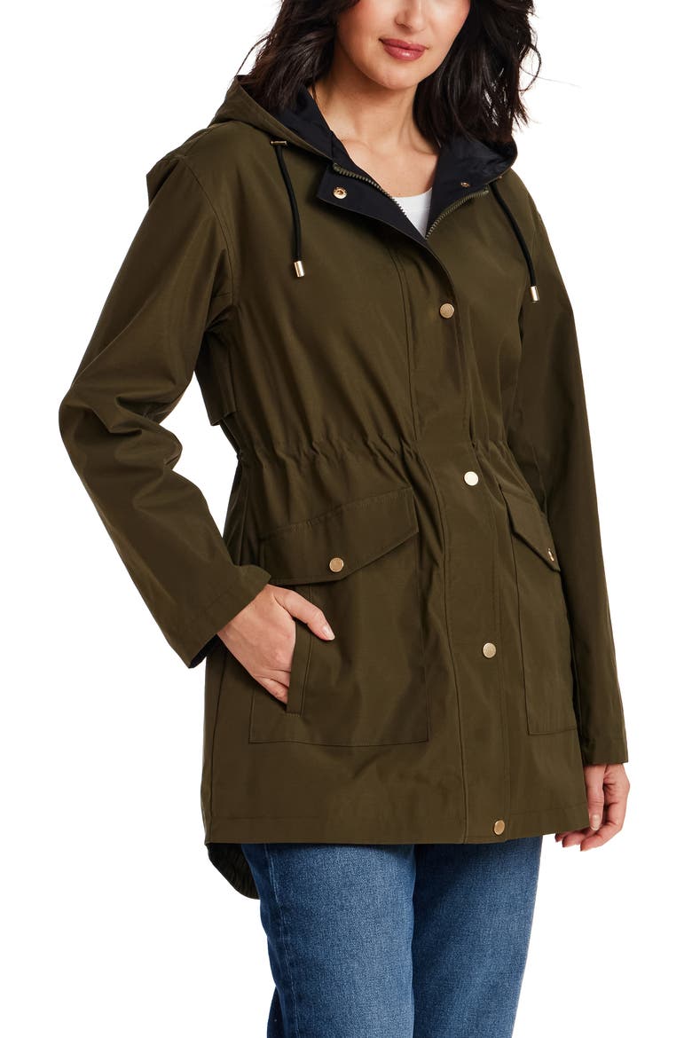 Water Resistant Rain Coat, Alternate, color, OLIVE